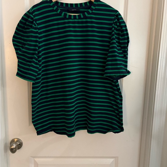 Tops - Green and Navy Striped Top 2X